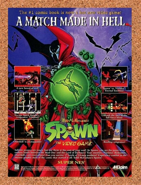 1996 Spawn The Video Game SNES Original Ad - for just $17.99! 