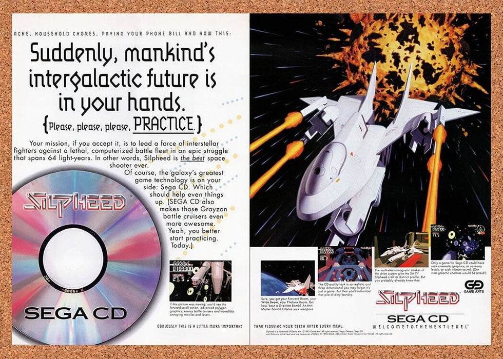 1993 Silpheed Sega CD Original Ad v1 - for just $21.49! 