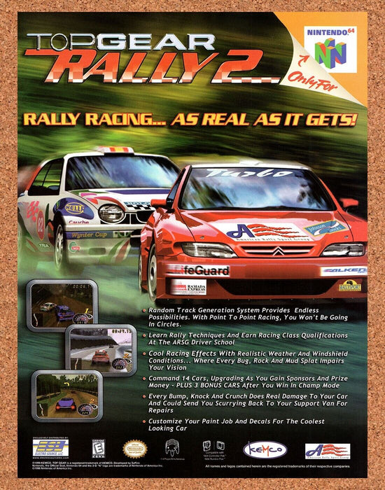 2000 Top Gear Rally 2 N64 Original Ad - for just $17.99! 