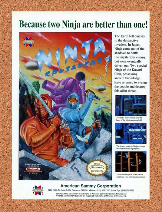 1992 Ninja Crusaders NES Original Ad - for just $17.99! 