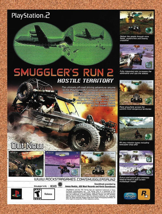 2002 Smuggler's Run 2 Hostile Territory PS2 Original Advertisement v3 - for just $19.49! 