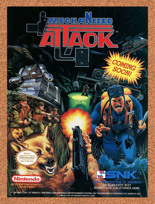 1991 Mechanized Attack NES Original Ad v1 - for just $17.99! 