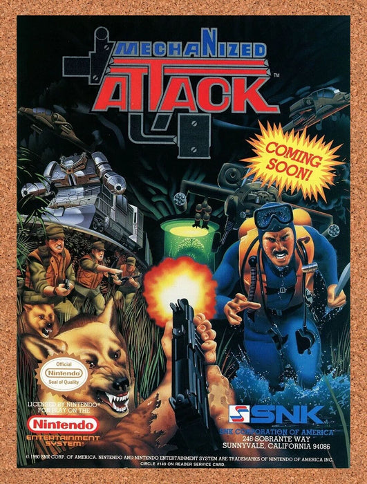 1991 Mechanized Attack NES Original Ad - for just $17.99! 