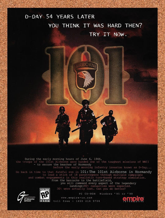 1998 101 Airborne The Invasion Of Normandy PC Original Advertisement v1 - for just $19.49! 