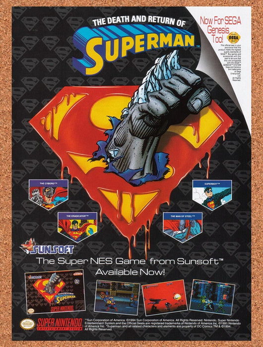 1995 The Death And Return Of Superman Genesis Original Ad v3 - for just $17.99! 