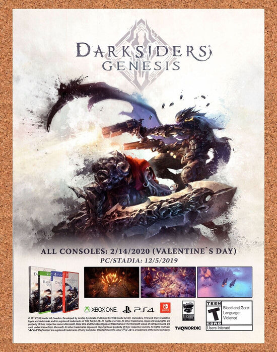 2020 Darksiders Genesis PS4 Original Ad - for just $17.99! 