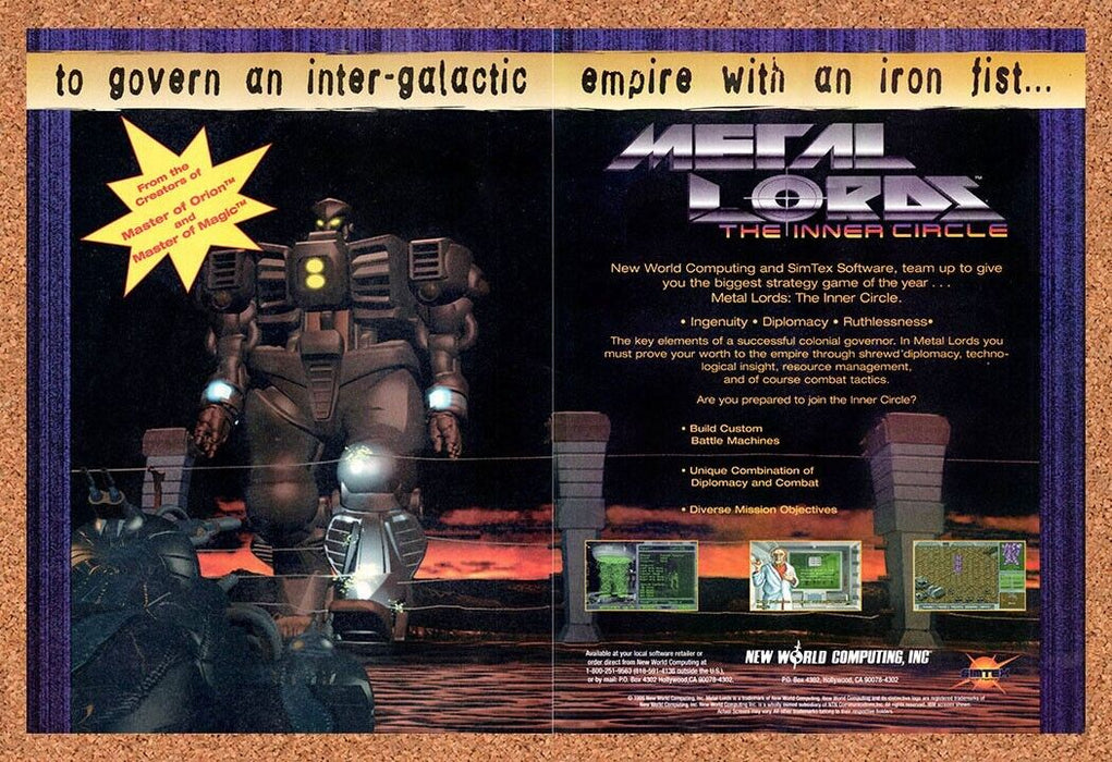 1997 Metal Lords The Inner Circle PC Original Ad - for just $21.49! 