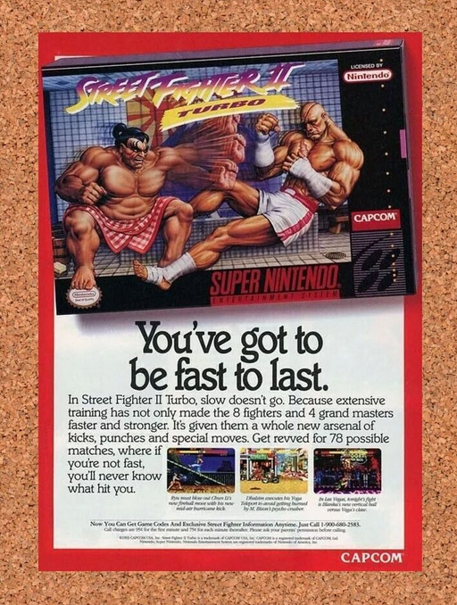 1993 Street Fighter II Turbo SNES Original Ad - for just $17.99! 