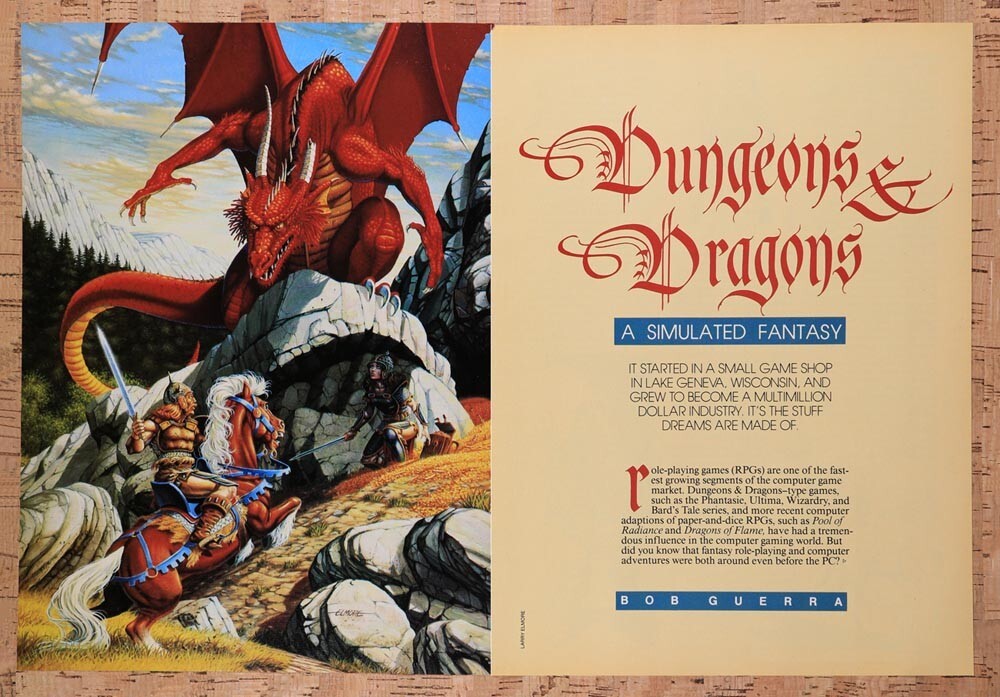 1990 Dungeons & Dragons Early D&D PC Game Story Original Ad v12 - for just $21.49! 