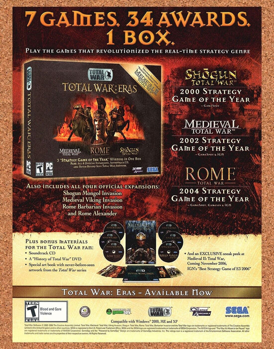2006 Total War Eras PC Original Ad v1 - for just $17.99! 
