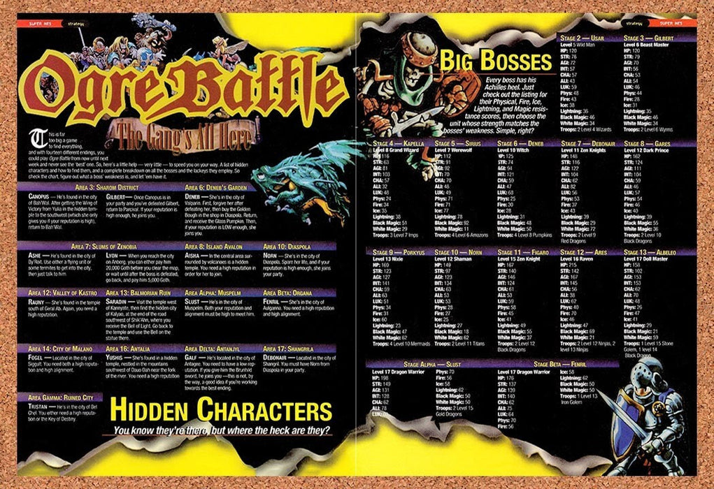 1995 Ogre Battle Hidden Characters Original Ad v1 - for just $21.49! 