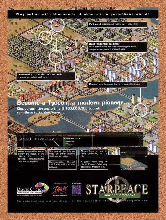 2000 StarPeace Episode 1 Rise Of The Tycoons PC Original Advertisement v2 - for just $19.49! 