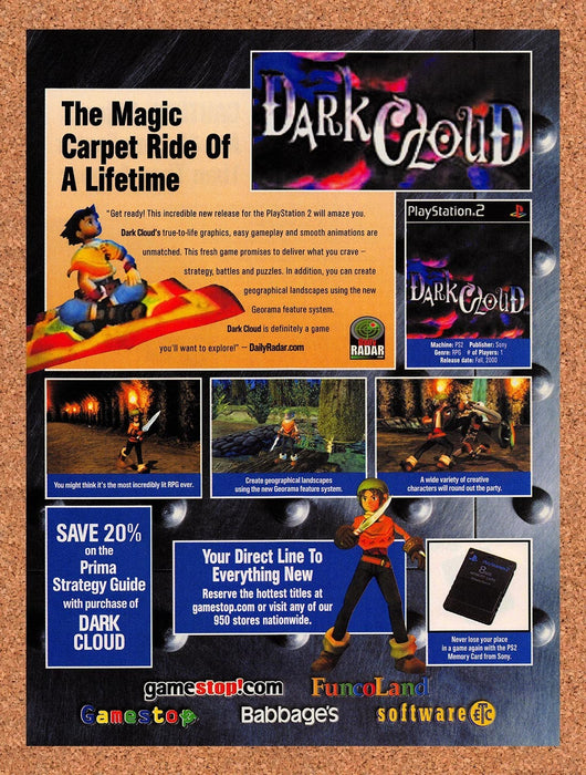 2000 Dark Cloud FuncoLand Original Ad v4 - for just $16.57! 