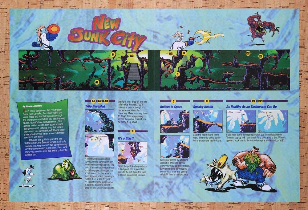 1995 Earthworm Jim New Junk City Map Original Ad v21 - for just $18.27! 