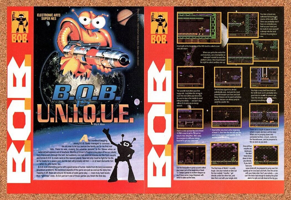 1993 B.O.B. SNES Original Ad v2 - for just $21.49! 