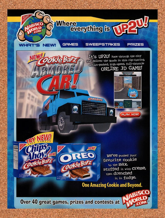 2002 Nabisco World Cookie Barz Armored Car 3D Game Original Ad v1 - for just $16.57! 