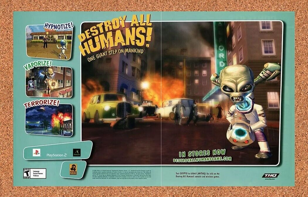 2006 Destroy all Humans Xbox Original Ad v1 - for just $21.49! 