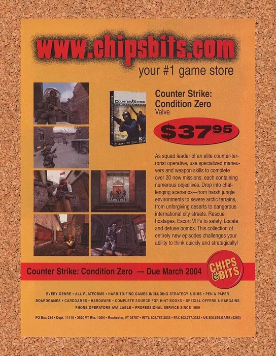 2006 Counter-Strike Zero PC Original Chips & Bits Ad v1 - for just $17.99! 