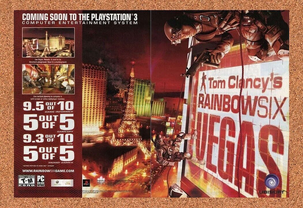2007 Rainbow Six Vegas PS3 Original Ad v1 - for just $21.49! 
