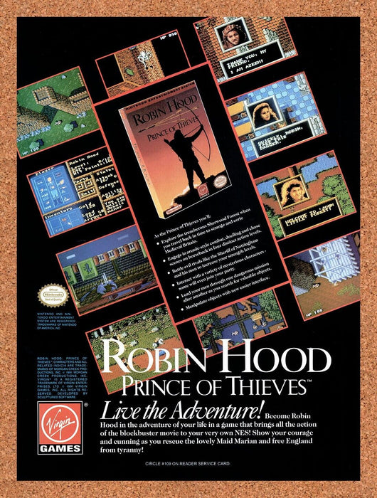 1991 Robin Hood Prince Of Thieves NES Original Ad v2 - for just $17.99! 