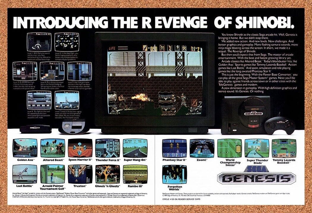 1990 The Revenge Of Shinobi Genesis Original Ad v2 - for just $21.99! 