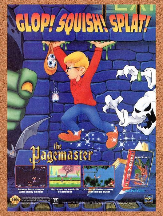 1995 The Pagemaster Genesis Original Ad v1 - for just $16.19! 