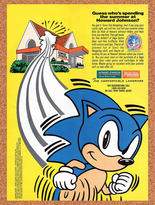1993 Sonic Howard Johnson Original Ad v11 - for just $17.99! 