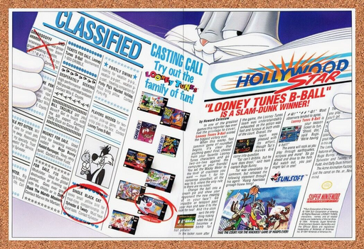 1995 Looney Tunes B-Ball 2 SNES Original Ad v2 - for just $21.49! 