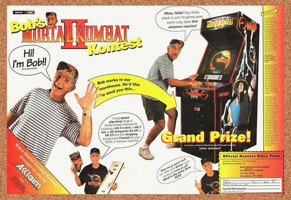 1994 Mortal Kombat II SNES Original Contest Ad - for just $21.49! 