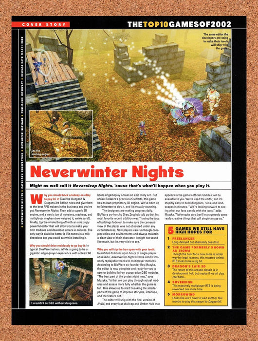 2001 Neverwinter Nights PC Original Ad vr9 - for just $19.49! 