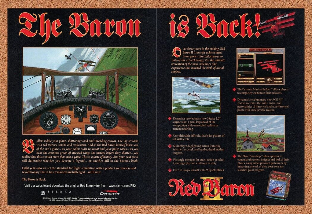 1997 Red Baron PC Original Ad v1 - for just $21.49! 