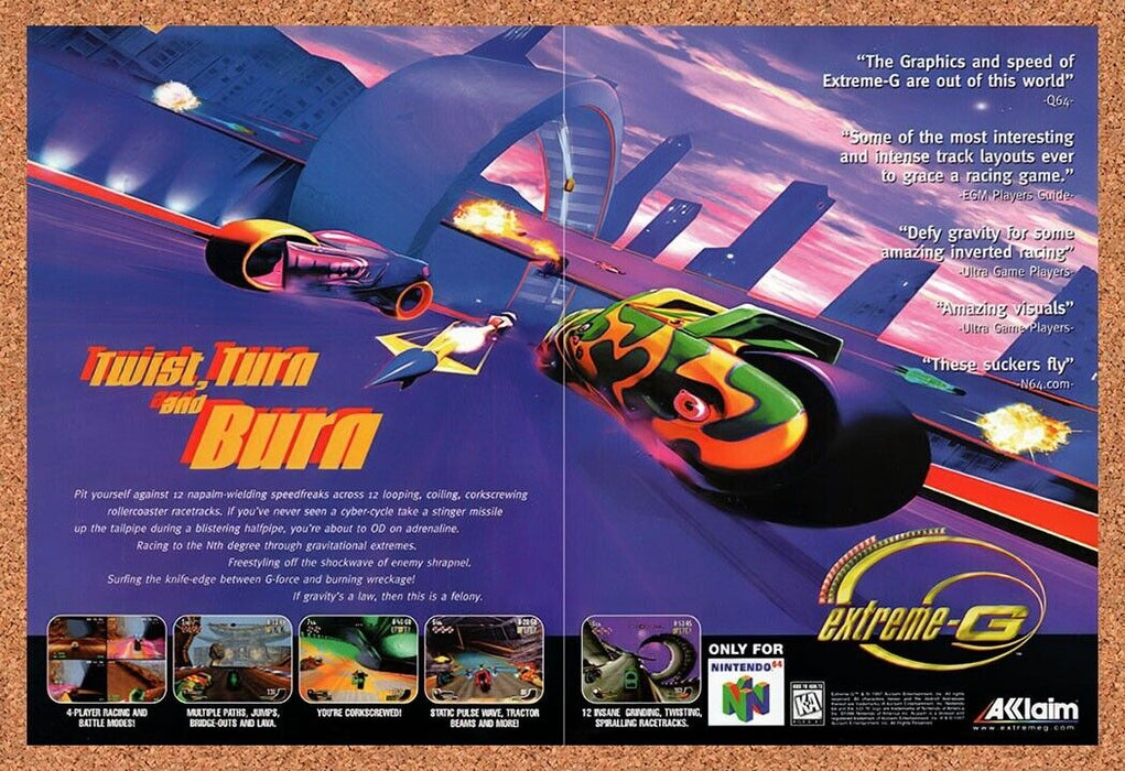 1998 Extreme-G N64 Original Ad v1 - for just $21.49! 