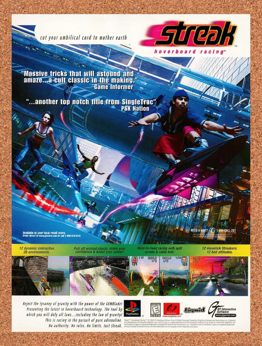 1999 Streak Hover Racing PS1 Original Ad v1 - for just $19.49! 