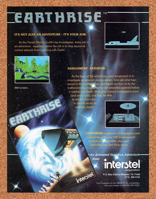 1991 Earthrise IBM Original Ad - for just $17.99! 