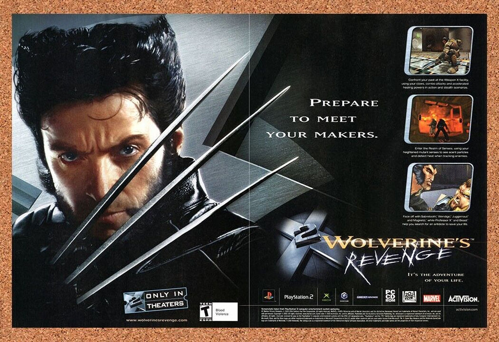 2003 Wolverine's Revenge PS2 Original Ad - for just $21.49! 