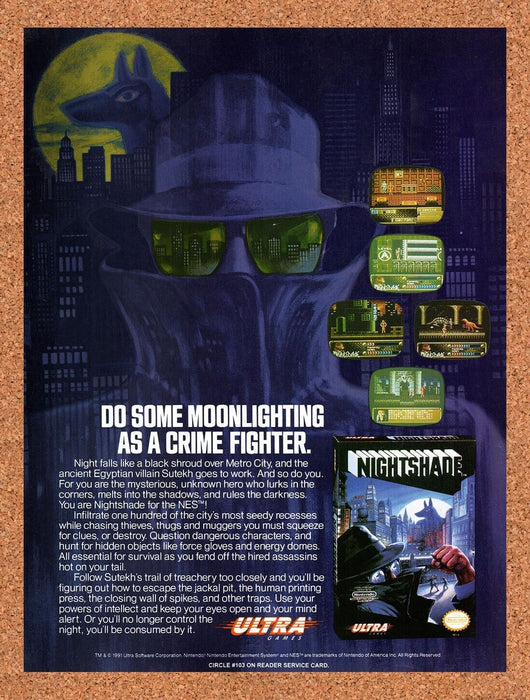 1992 Nightshade NES Original Ad v3 - for just $17.99! 