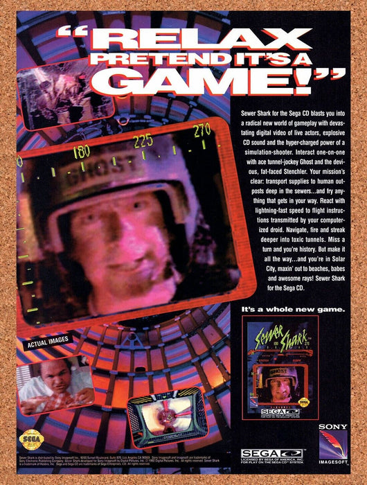 1993 Sewer Shark Sega CD Original Ad v2 - for just $16.19! 