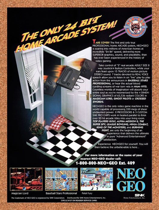 1992 Neo Geo Console Original Ad v1 - for just $17.99! 