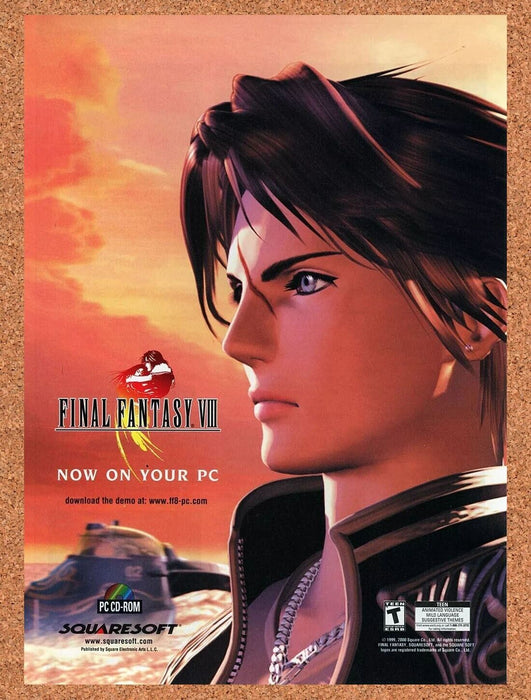 2000 Final Fantasy VIII PC Squall Leonhart Original Ad - for just $18.49! 