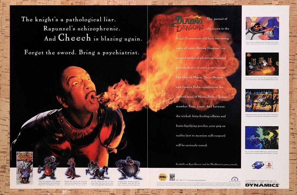 1996 Blazing Dragons Saturn Original Ad v1 - for just $21.69! 