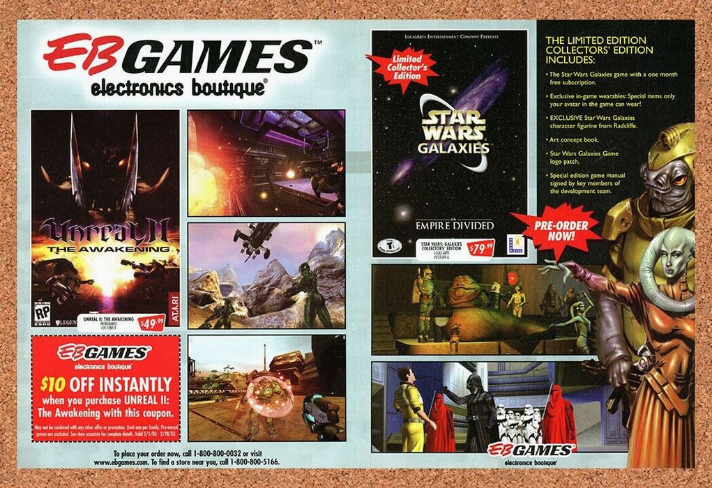 2005 Star Wars Galaxies Original EB Games Ad v3 - for just $21.49! 
