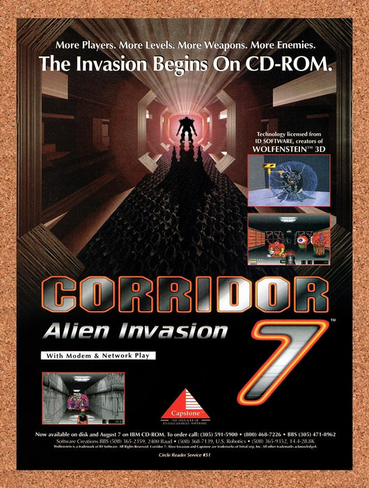 1994 Corridor 7 Alien Invasion PC Original Ad v1 - for just $17.99! 