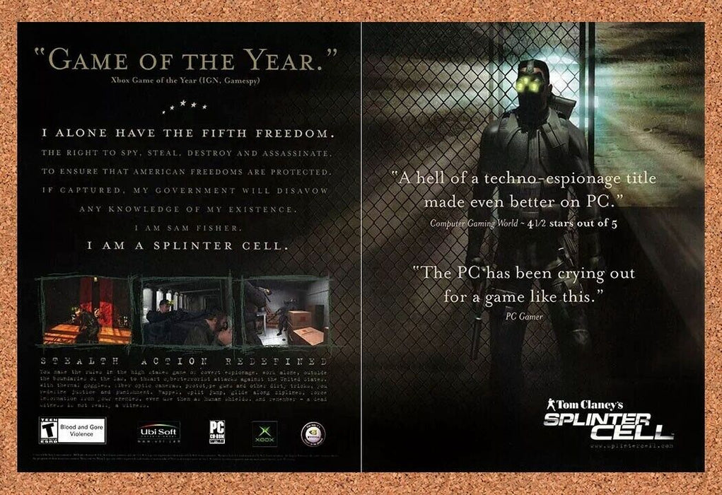 2005 Splinter Cell Xbox GOTY Original Ad v1 - for just $22.49! 