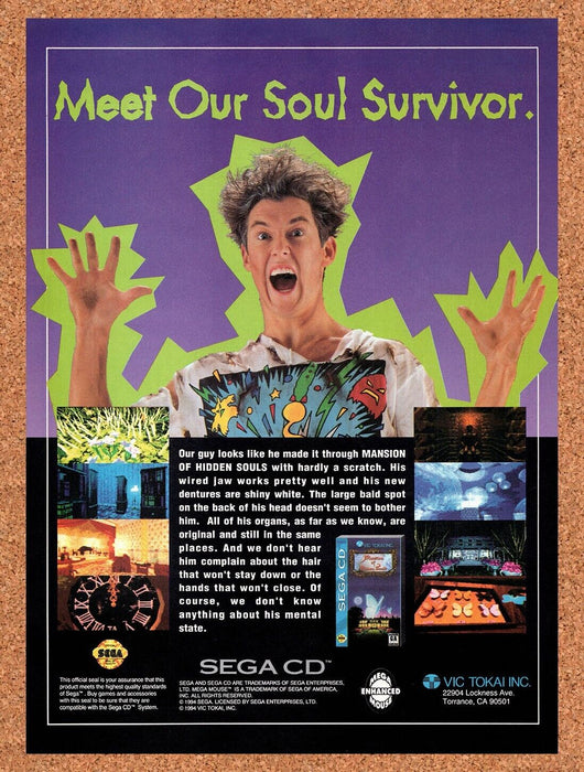 1994 Mansion Of Hidden Souls Sega CD Original Ad v1 - for just $17.99! 