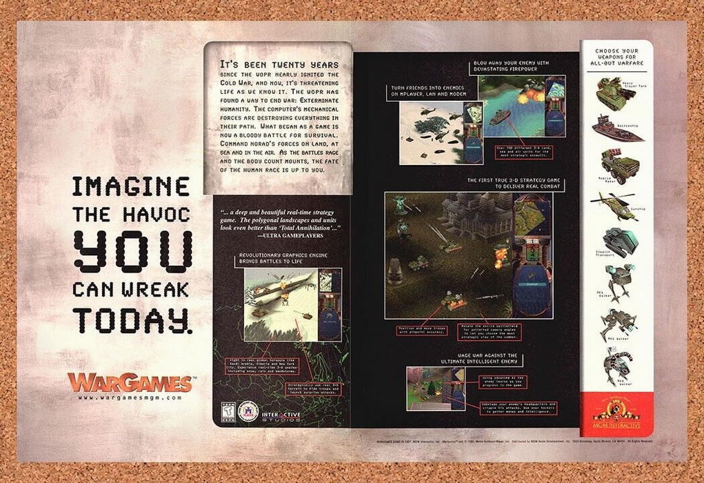 1998 WarGames PC Original Ad - for just $21.49! 