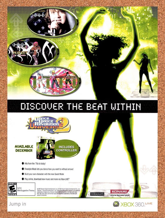 2008 Dance Dance Revolution Universe 2 Xbox 360 Original Ad v1 - for just $17.99! 