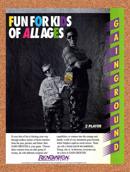 1991 Gain Ground Genesis Original Ad v1 - for just $17.99! 