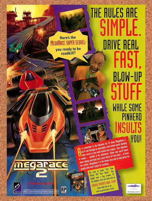 1996 MegaRace 2 PC Original Advertisement v1 - for just $19.49! 