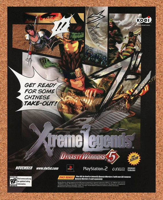 2006 Xtreme Legends Dynasty Warriors 5 PS2 Original Ad v3 - for just $17.99! 