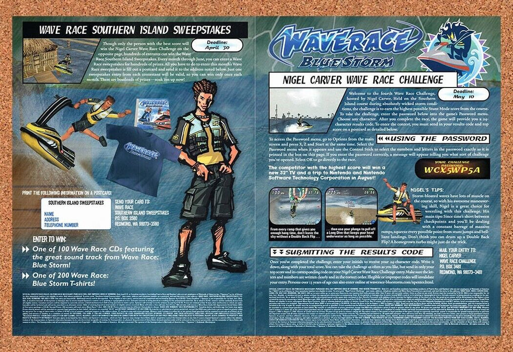 2003 Wave Race Blue Storm GameCube Original Sweepstakes Ad - for just $21.49! 